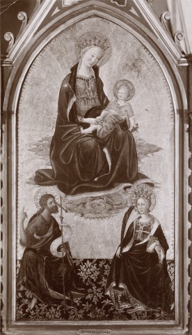 Anonimo — Starnina Gherardo - sec. XIV/ XV - Madonna con Bambino in gloria tra san Giovanni Battista e santa Caterina d'Alessandria — insieme